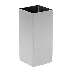 Copo Inox Quadrado Cromado Liso