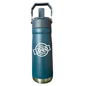 Garrafa Térmica Flip Straw 650ml Azul
