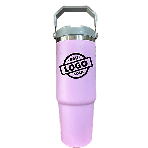 Garrafa Térmica Flip Straw 890ml Rosa