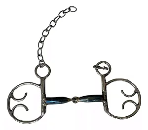 Bridão espanhol inox bocal de ferro 30cm fácil fixação
