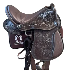 Sela australiana para cavalgada couro legítimo completa