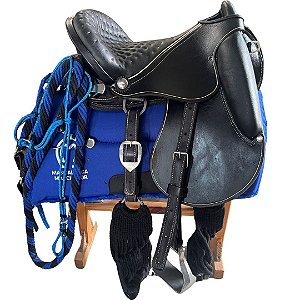 Sela coqueluche para cavalo completa em couro legítimo