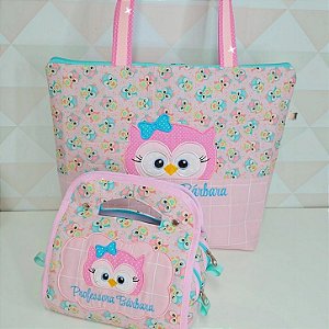 Bolsa professora e nécessaire alça dupla