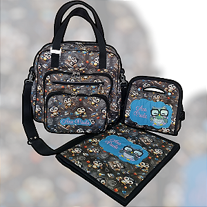 Kit bolsa Beah, nécessaires alça dupla e capa para caderno