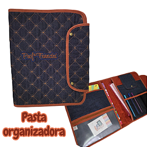 Pasta organizadora em jeans