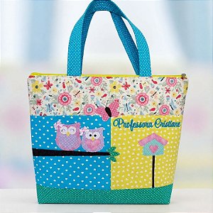 Bolsa professora coruja amarelo