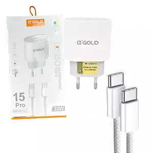 Kit Carregador Turbo 6.1A PD 30W USB-C Agold - CA31