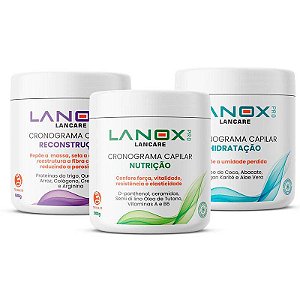 Kit Cronograma Hidratação, Nutrição e Reconstrução Lanox