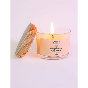 Vela Aromática e Massagem Bergamota e Chá Verde Detox Lanox