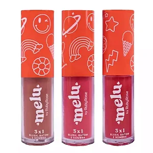 Blush, Batom e Sombra 3 em 1 - Melu by Ruby Rose