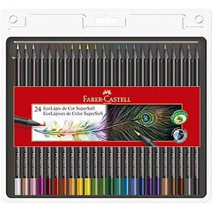 LÁPIS DE COR SUPERSOFT 24 CORES ECOLÁPIS FABER-CASTELL