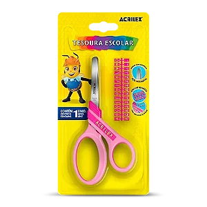 TESOURA LETRAS ROSA ACRILEX