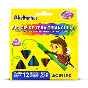 GIZ DE CERA TRIANGULAR ACRILEX C/12