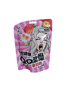 BALA DE GOMA RECHEADA SABOR MORANGO - 72G