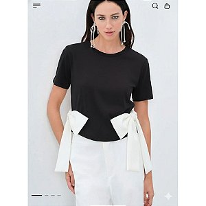 T-SHIRT BABY LOOK COM LAÇO MY FAVORITE