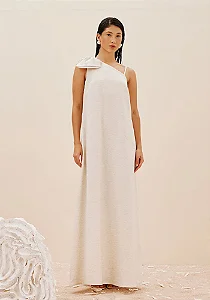 Vestido Um Ombro Só Babado Duplo