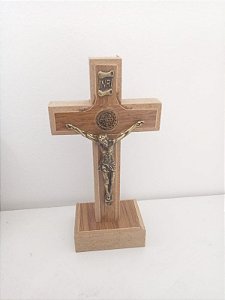 Crucifixo Madeira de Mesa São Bento