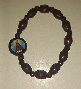 Pulseira  de Madeira de Nossa Senhora