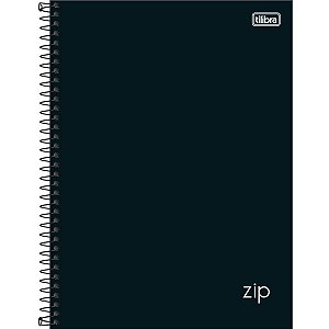 CADERNO 16 MATÉRIAS ZIP PRETO 256 FOLHAS