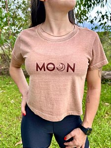 Cropped Moon Estonado Marrom