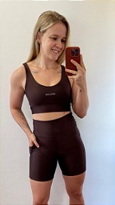 Conjunto Aura Short e Top Coffee