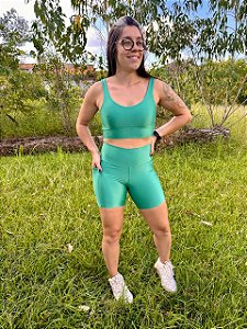 Conjunto Aura Short e Top Verde Sálvia
