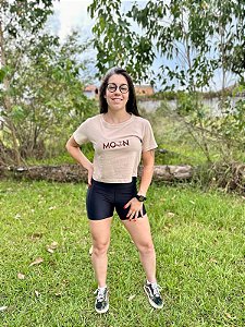 Cropped Moon Estonado Bege