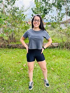 Cropped Moon Estonado Chumbo