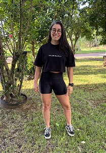 Cropped Oversized Moon Preto