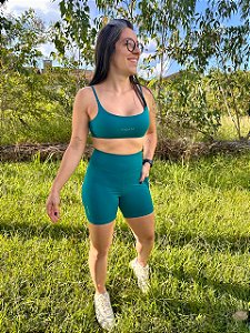 Conjunto Runner Short e Top Verde Petróleo