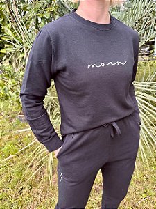 Cropped Moletom Estonado Preto