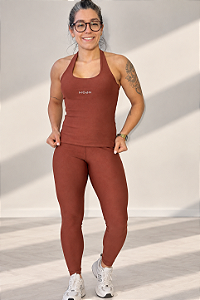Conjunto Legging e Top Halter Telha