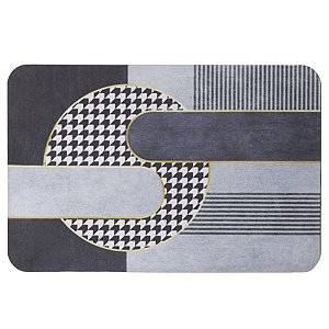 Tapete Antiderrapante absorvente Retangular Lama de Diatomaceas 58x38cm Geométrico