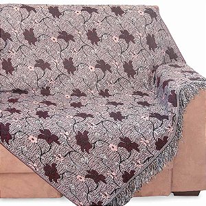 Manta para Sofá 3 Lugares Izaltex Imperial - Bordo Floral