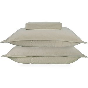 Jogo de Cama King Size Buettner Malha Bege 3 Peças