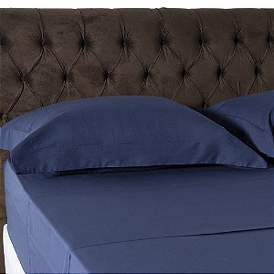 Jogo de Cama King Size 200 Fios Kacyumara 4 Peças Azul Taurus