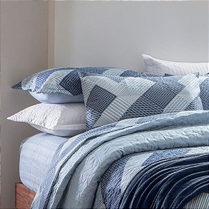 Jogo de Cama Solteiro 150 Fios Corttex 3 Peças Attuale Azul 1