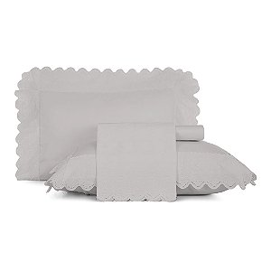 Jogo de Cama Queen Size Altenburg 300 Fios Bordado Serene