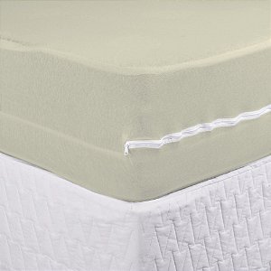 Capa Colchão Queen Size Com Zíper Algodão 158x198x30cm Trigo