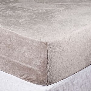 Lençol de Plush Queen Size Hedrons Inove Taúpe