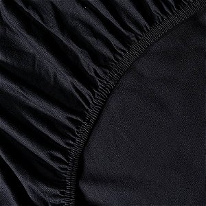 Lençol com Elástico King Size Malha 160 g/m² 193x203x30cm Preto