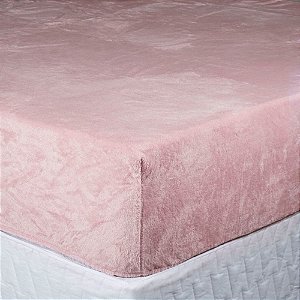 Lençol de Plush Solteiro Hedrons Inove Rosa Tule