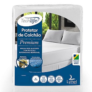 Protetor de Colchão Impermeável Queen Size TechLife Premium Algodão Lynel 40cm