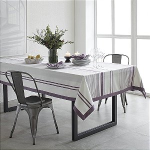 Toalha de Mesa Retangular 6 Lugares Buddemeyer 160x220cm Vinho Fio Tinto