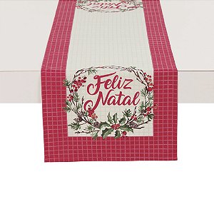 Caminho de Mesa Natal Retangular 30x100cm Karsten Enfeites de Natal