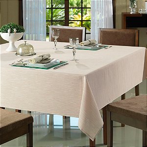 Toalha de Mesa Retangular 8 Lugares Dohler Clean Passion 160x240cm Bege
