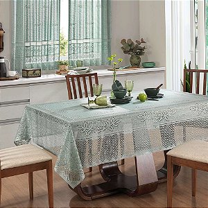 Toalha de Mesa Retangular 6 Lugares Renda Color Interlar 150x220cm Pistache