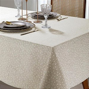 Toalha de Mesa Retangular 8 Lugares Dohler Clean Linhares 160x270cm Paloma