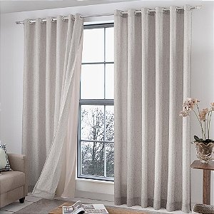 Cortina Voil e Forro Allure Castor Adomes 200x230cm