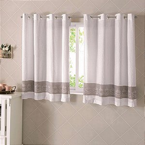 Cortina para Cozinha Bella Janela 260x140cm Jacquard Coffee